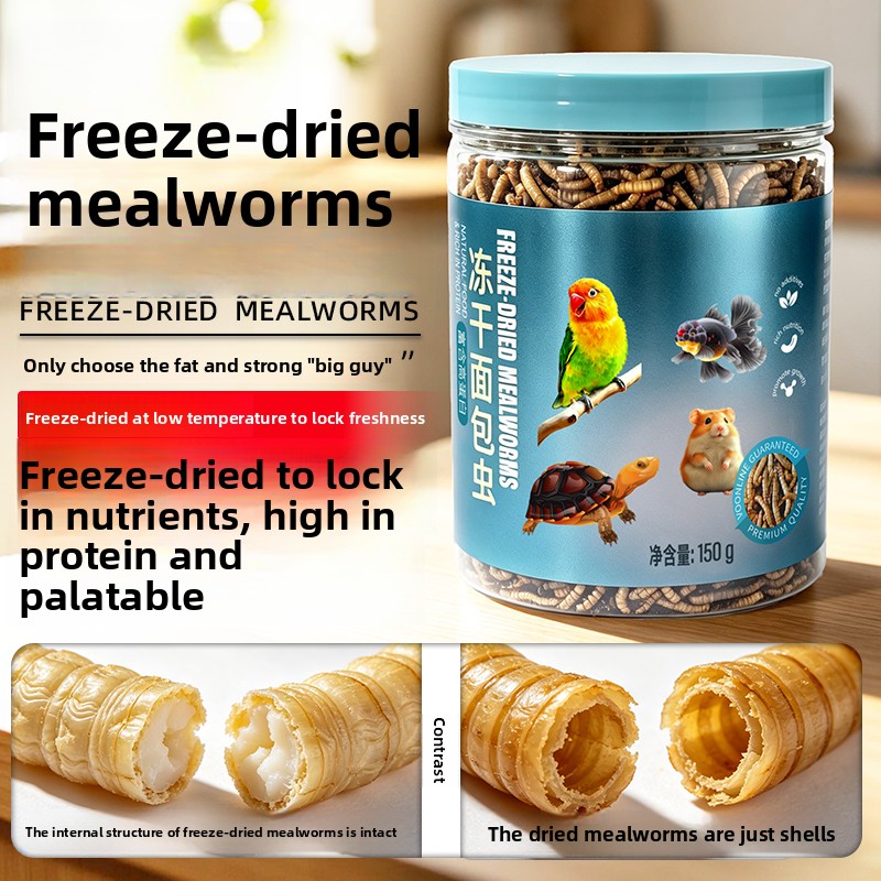 Aquarium Fish Food - VOONLINE Freeze Dried Mealworms Fish &