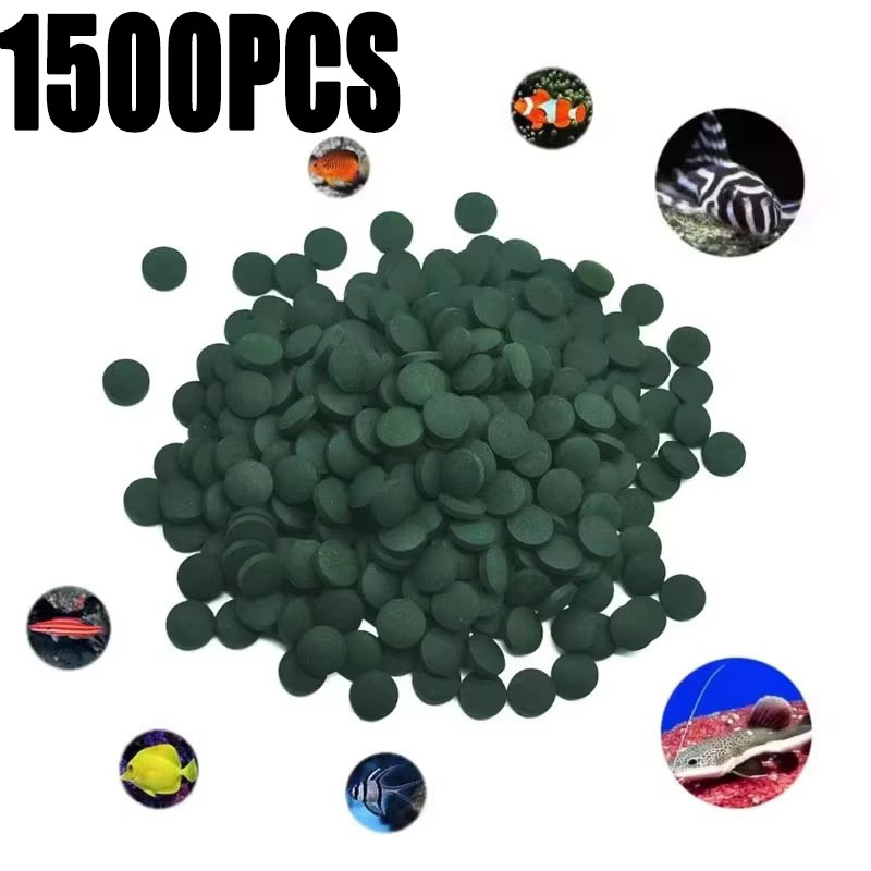 Aquarium Fish Food - 100-1500Pcs High-Purity Spirulina Tablets Spirulina Seaweed