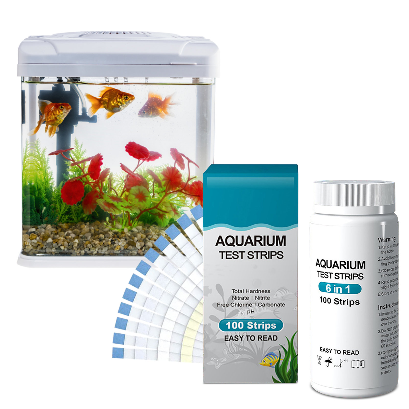 100pcs 6-in-1 Water Quality Te - Aquarium Fish In Pond review and price